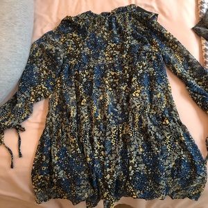 Lulus Blue & Floral Printed Dress